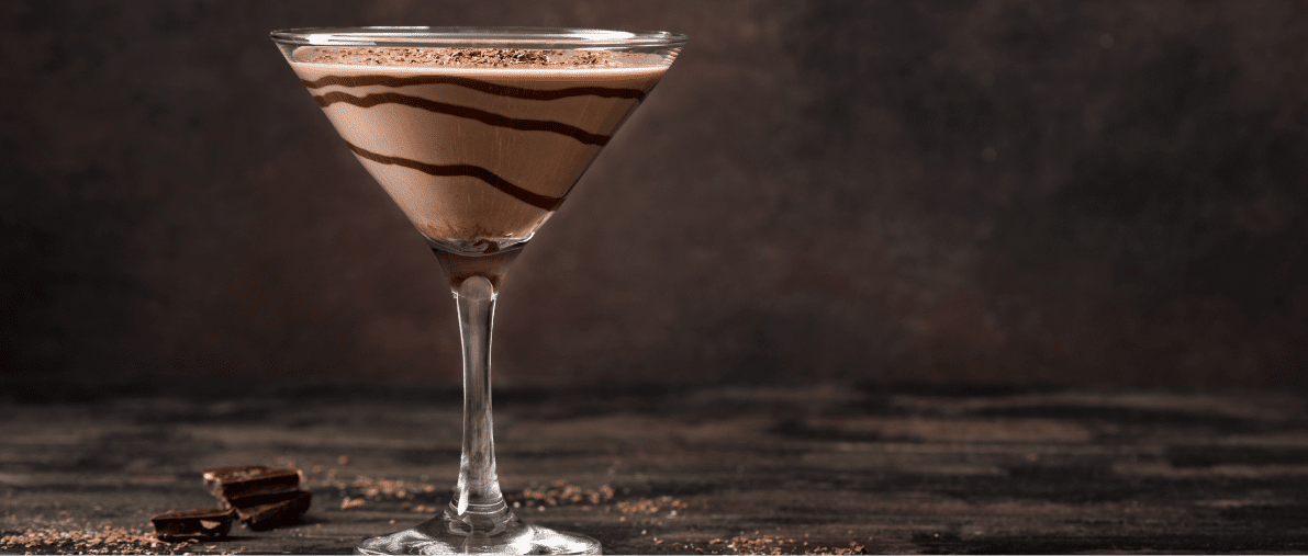 Chocolate martini with garnish