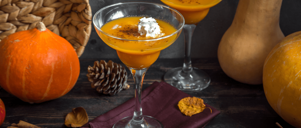 Pumpkin cocktail with whipped cream