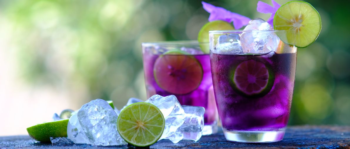 Purple custom cocktails